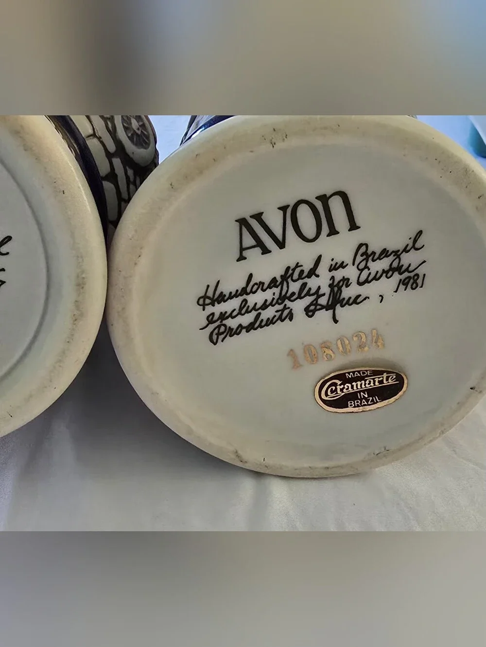 Avon Steins 2 - Antique Cars Mug + Airplanes,  Handcrafted Brazil Vintage 1981